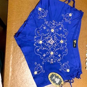 Beautiful blue beaded shorts. Soft material.